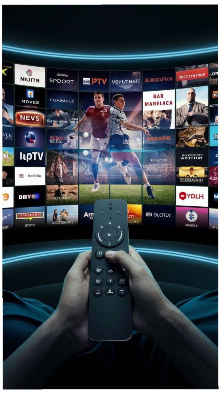 Controle remoto IPTV navegando pelos canais disponíveis